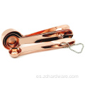 Conjunto de cucharas de acero inoxidable chapado en cobre de 4